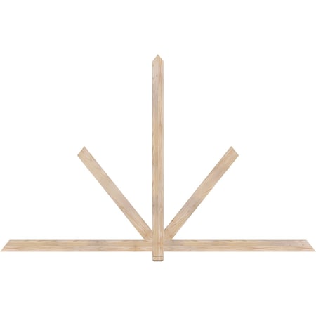 Ekena Millwork Kennewick Smooth Timber Gable Bracket, Douglas Fir, 96"W x 60"H x 1 1/2"D x 3 1/2"F, 15/12 Pitch GBW096X60X0204KEN00SDF